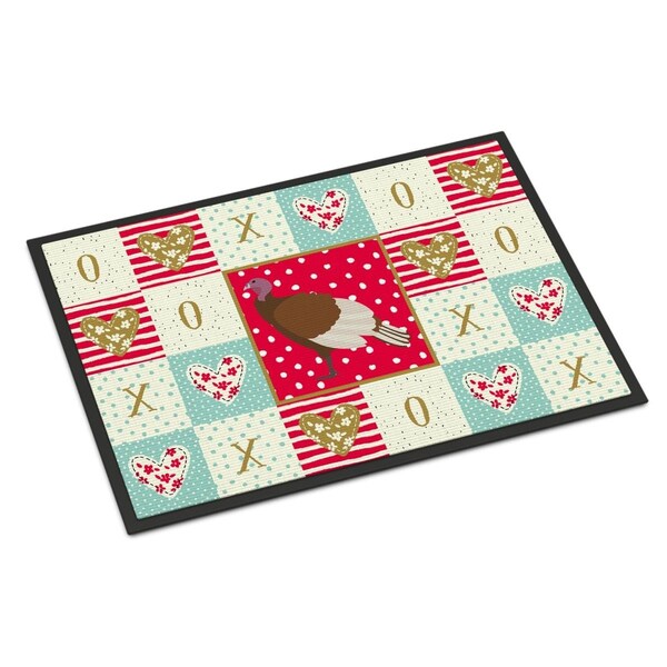 Carolines Treasures 18 x 27 in. Bourbon Red Turkey Hen Love Indoor or Outdoor Mat CK5409MAT - main